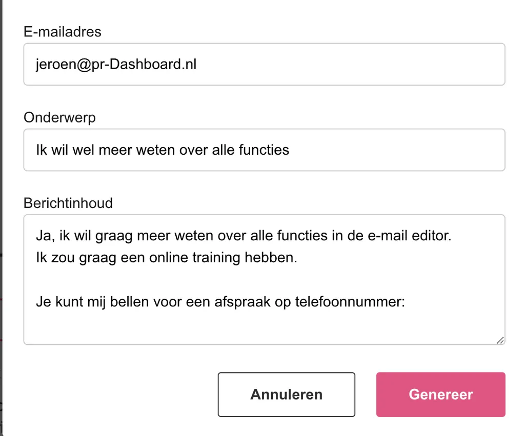 Afbeelding bij artikel Een knop of foto in je persbericht genereert nu een email